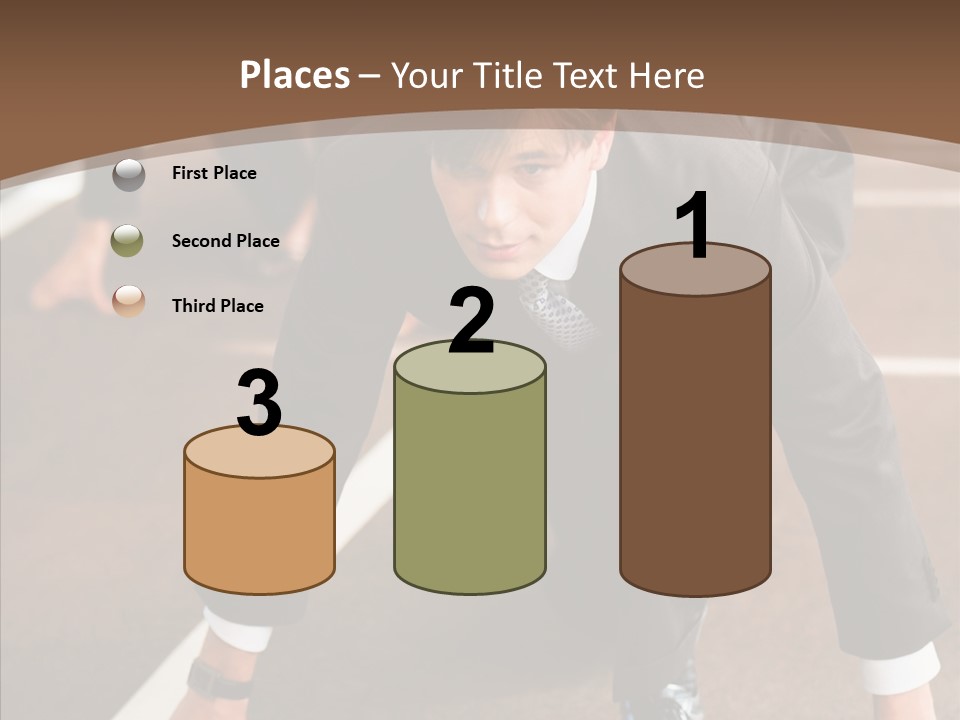 Businesspeople Crouch Two PowerPoint Template