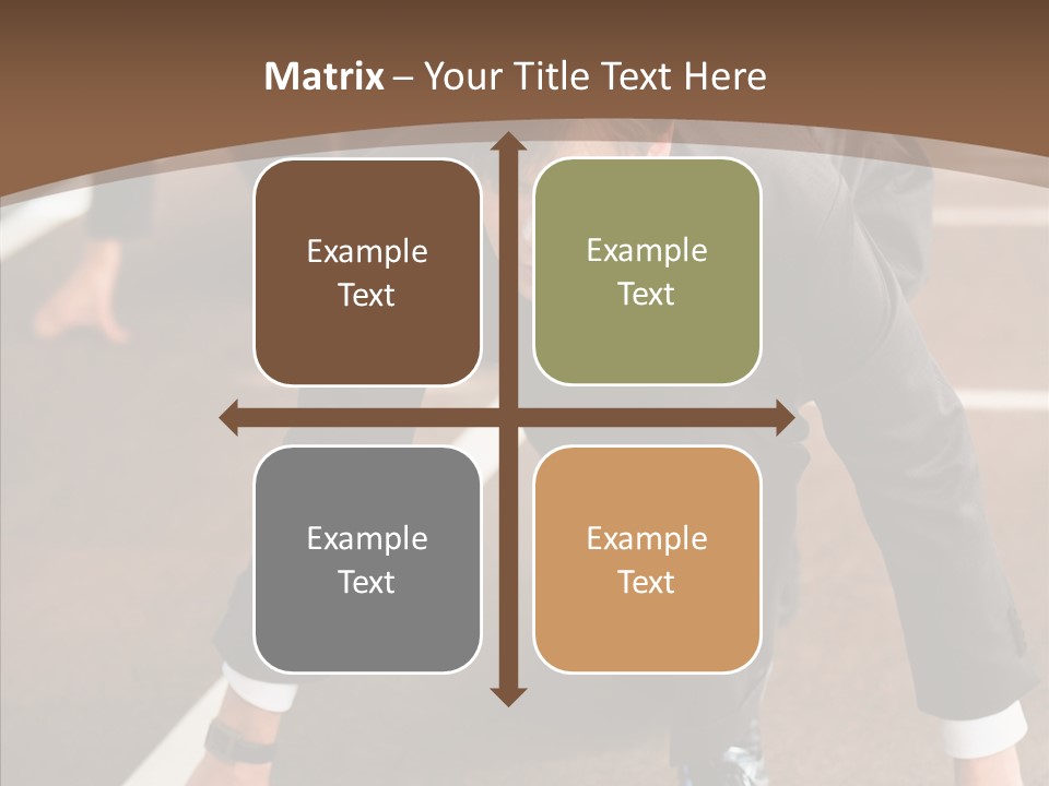 Businesspeople Crouch Two PowerPoint Template