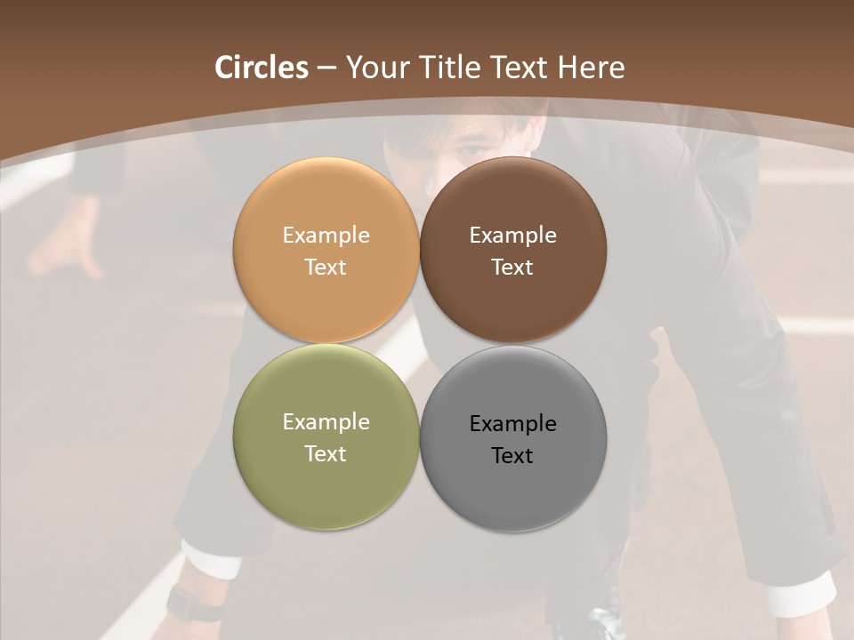 Businesspeople Crouch Two PowerPoint Template