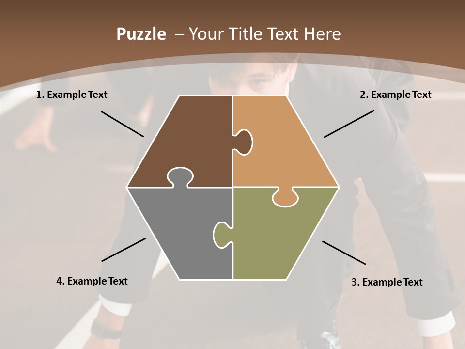 Businesspeople Crouch Two PowerPoint Template