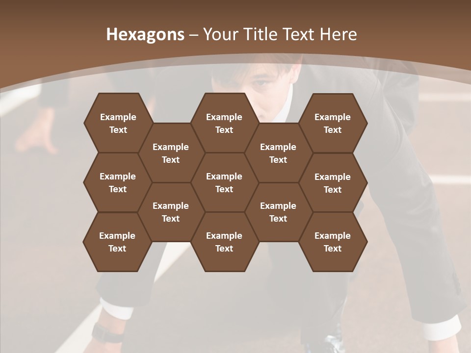 Businesspeople Crouch Two PowerPoint Template