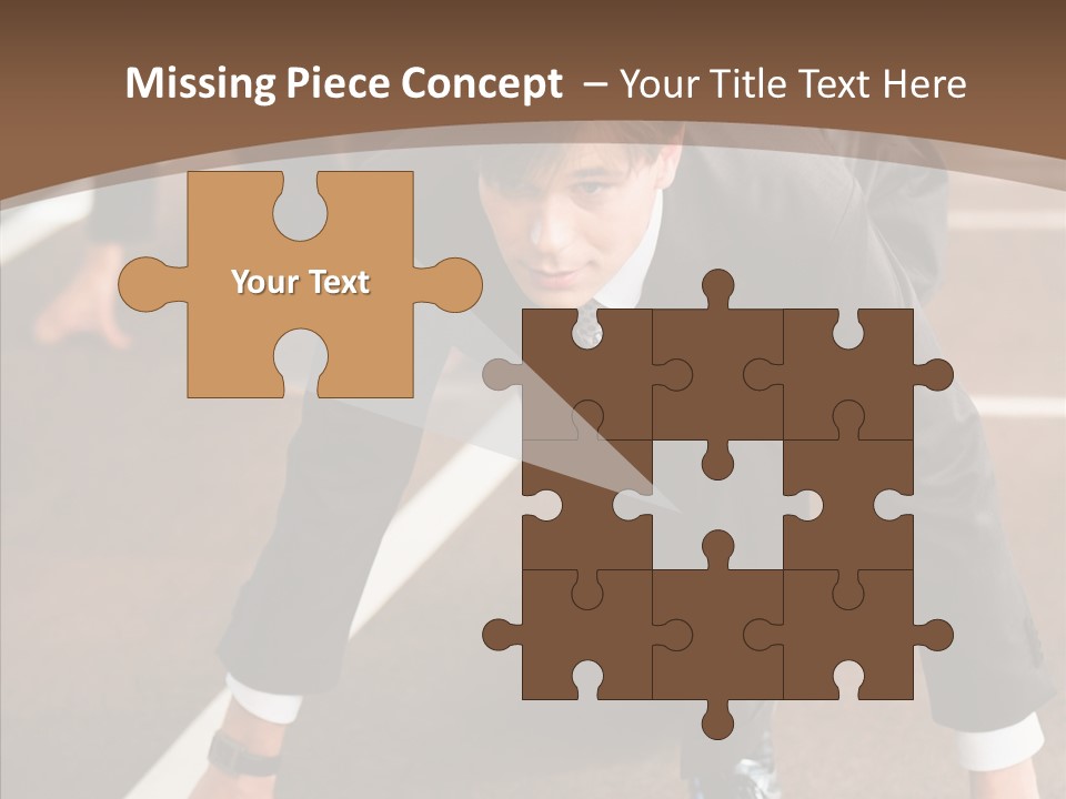 Businesspeople Crouch Two PowerPoint Template