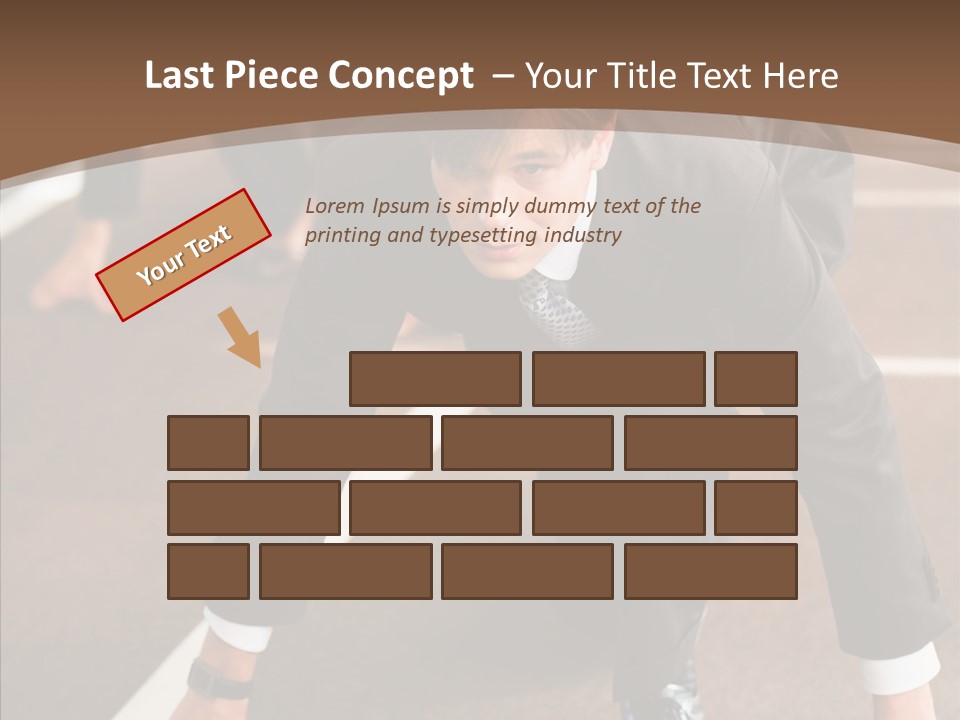 Businesspeople Crouch Two PowerPoint Template