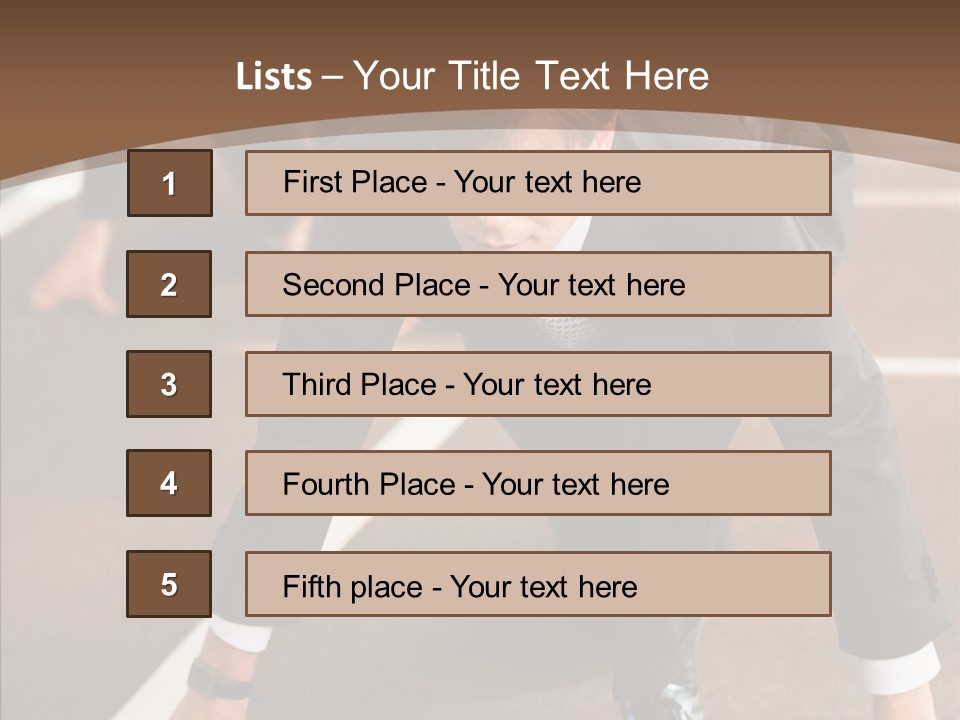Businesspeople Crouch Two PowerPoint Template