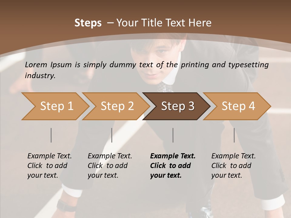 Businesspeople Crouch Two PowerPoint Template
