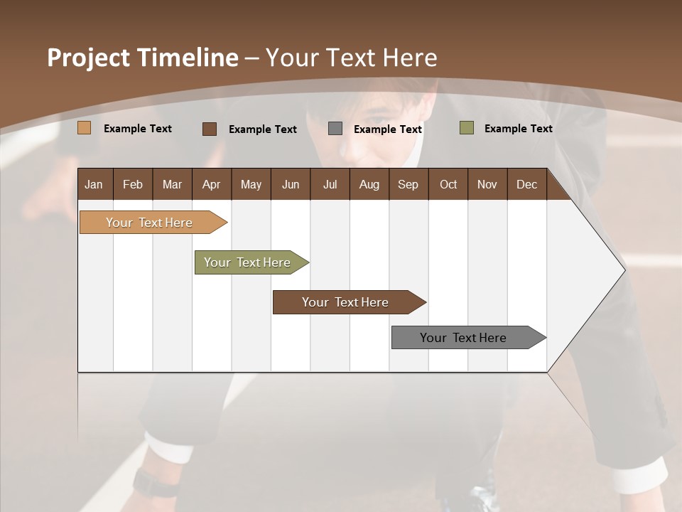 Businesspeople Crouch Two PowerPoint Template