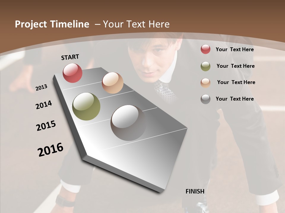 Businesspeople Crouch Two PowerPoint Template