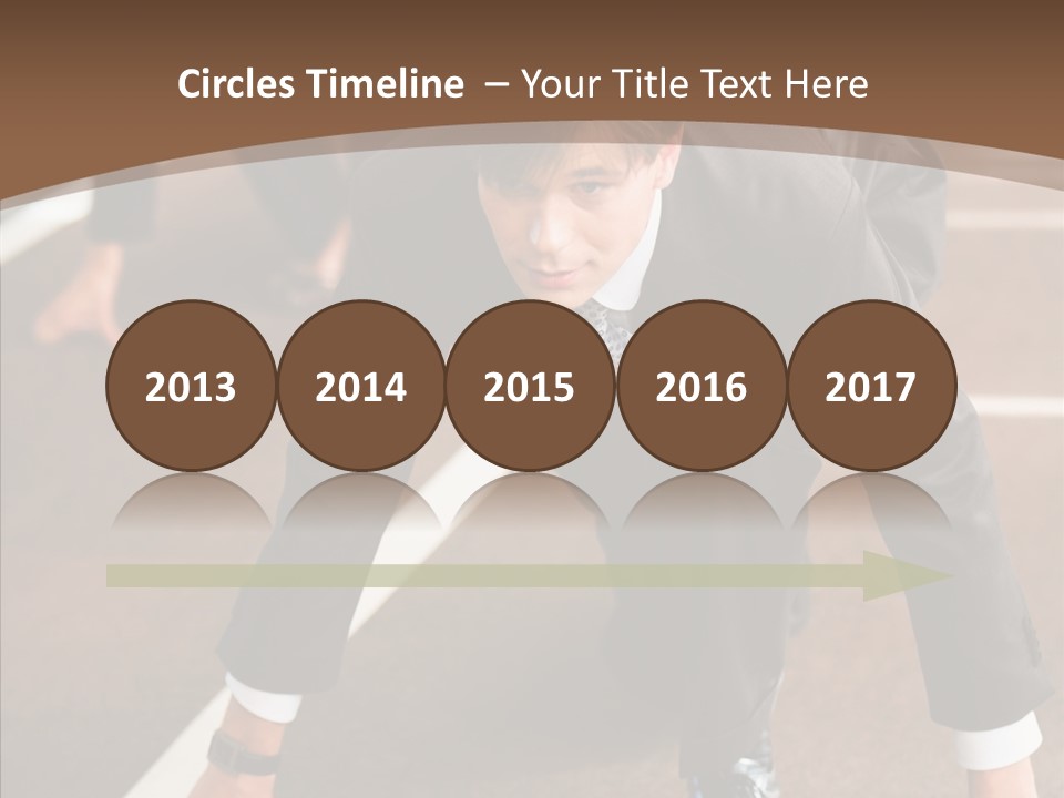 Businesspeople Crouch Two PowerPoint Template