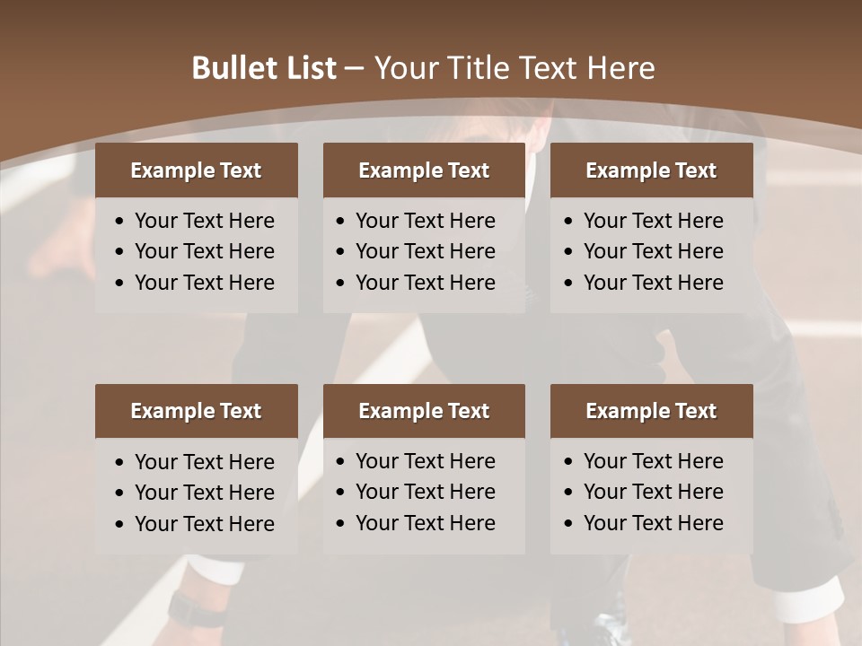 Businesspeople Crouch Two PowerPoint Template