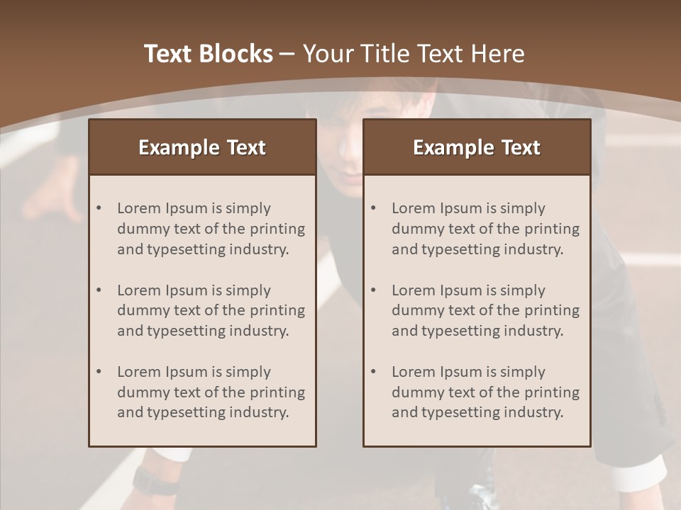 Businesspeople Crouch Two PowerPoint Template