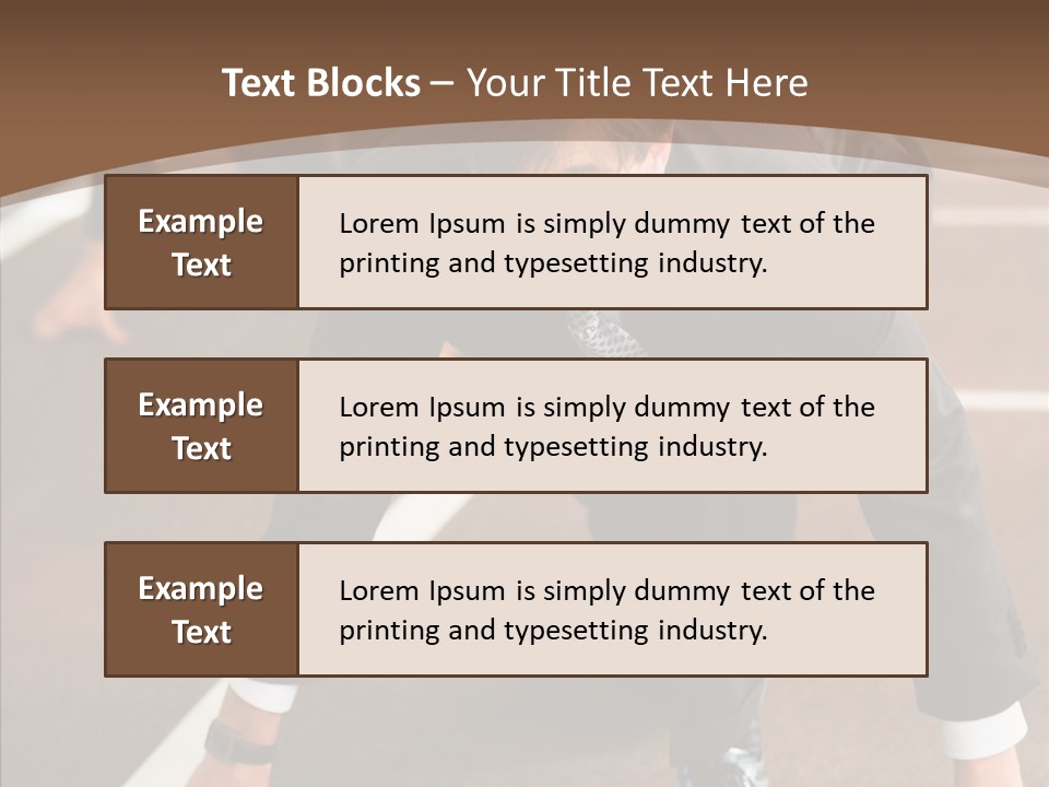 Businesspeople Crouch Two PowerPoint Template