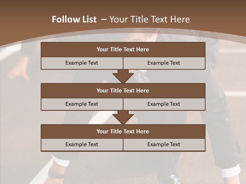 Businesspeople Crouch Two PowerPoint Template