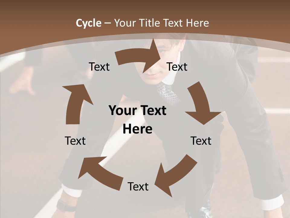 Businesspeople Crouch Two PowerPoint Template