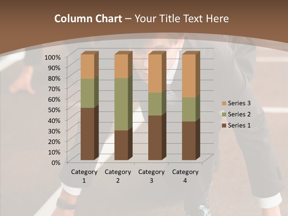 Businesspeople Crouch Two PowerPoint Template