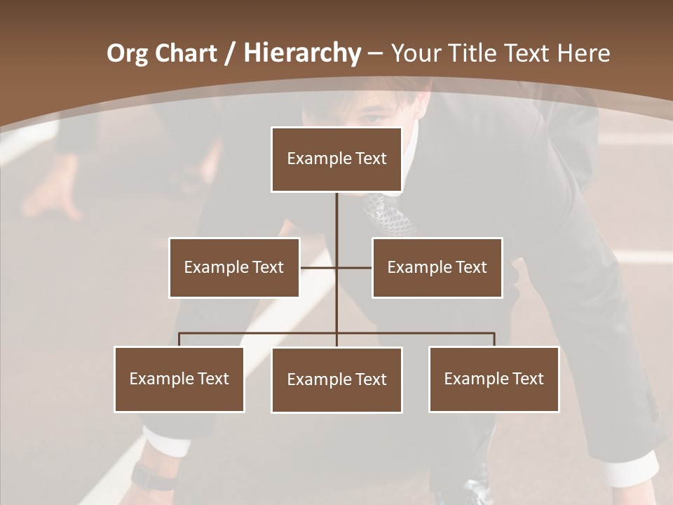 Businesspeople Crouch Two PowerPoint Template