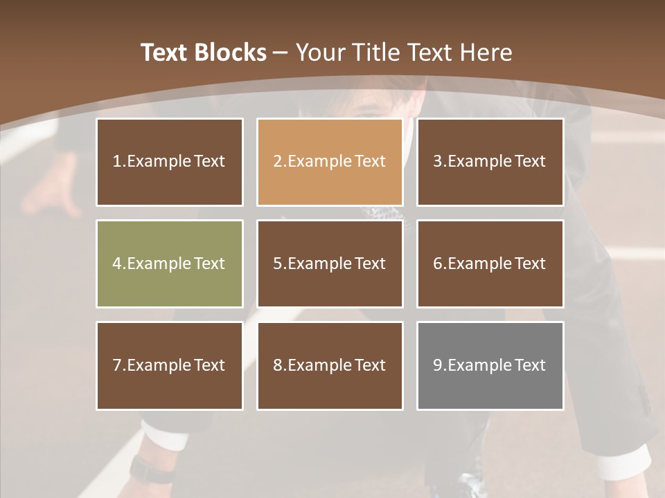 Businesspeople Crouch Two PowerPoint Template