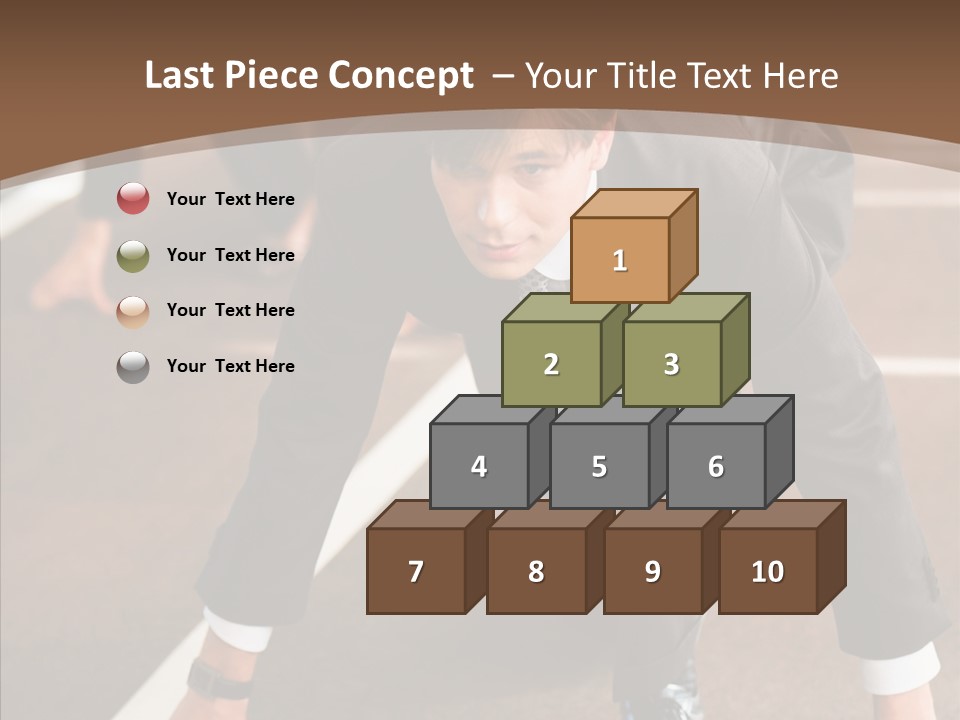 Businesspeople Crouch Two PowerPoint Template