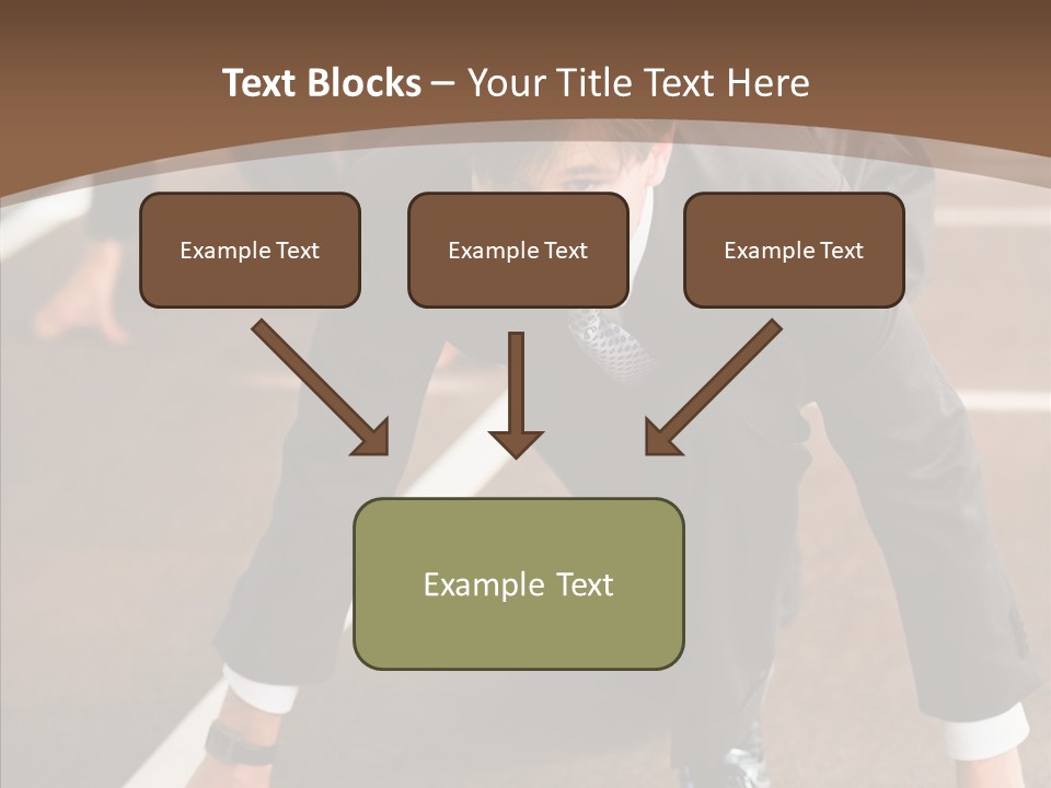 Businesspeople Crouch Two PowerPoint Template