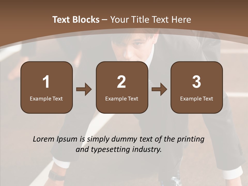 Businesspeople Crouch Two PowerPoint Template