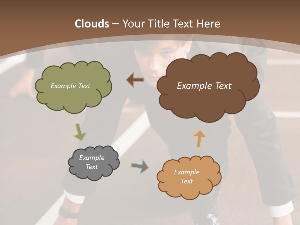 Businesspeople Crouch Two PowerPoint Template