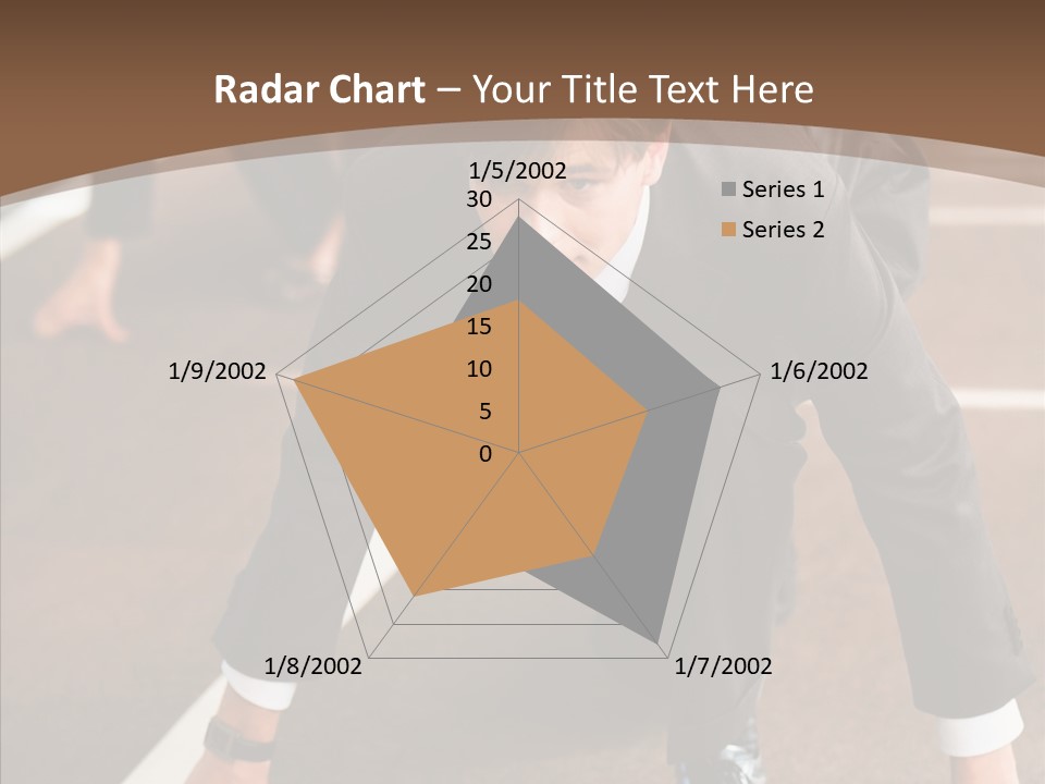 Businesspeople Crouch Two PowerPoint Template