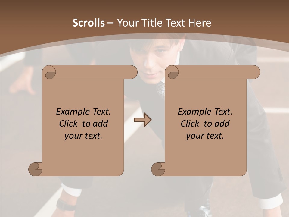 Businesspeople Crouch Two PowerPoint Template