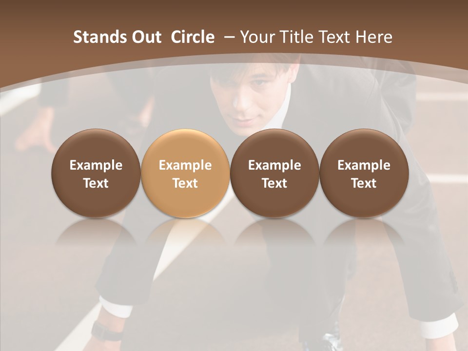 Businesspeople Crouch Two PowerPoint Template