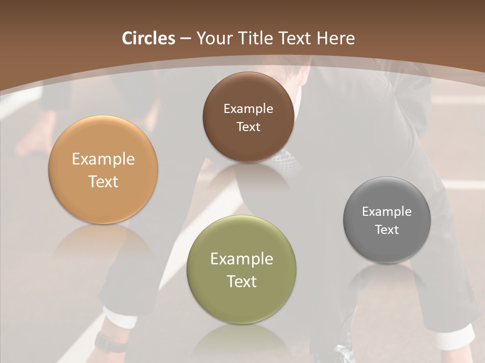 Businesspeople Crouch Two PowerPoint Template