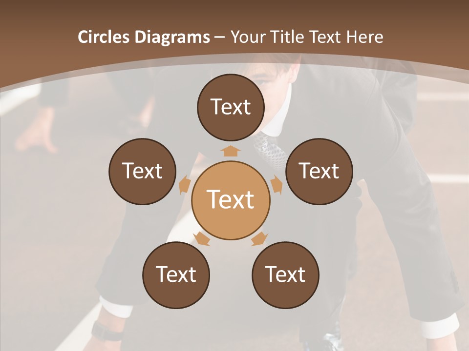 Businesspeople Crouch Two PowerPoint Template