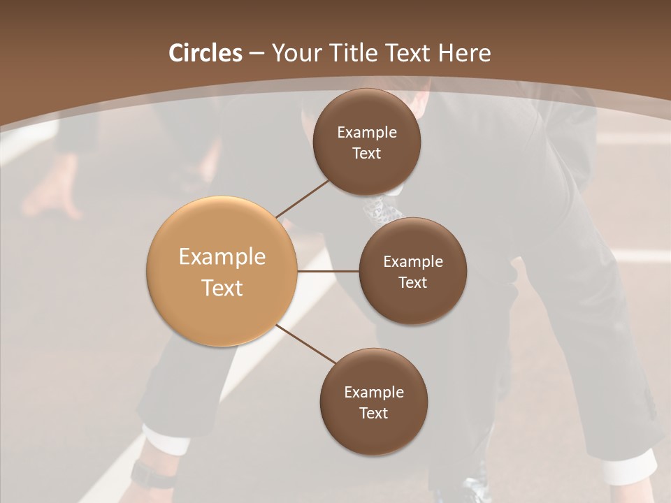 Businesspeople Crouch Two PowerPoint Template