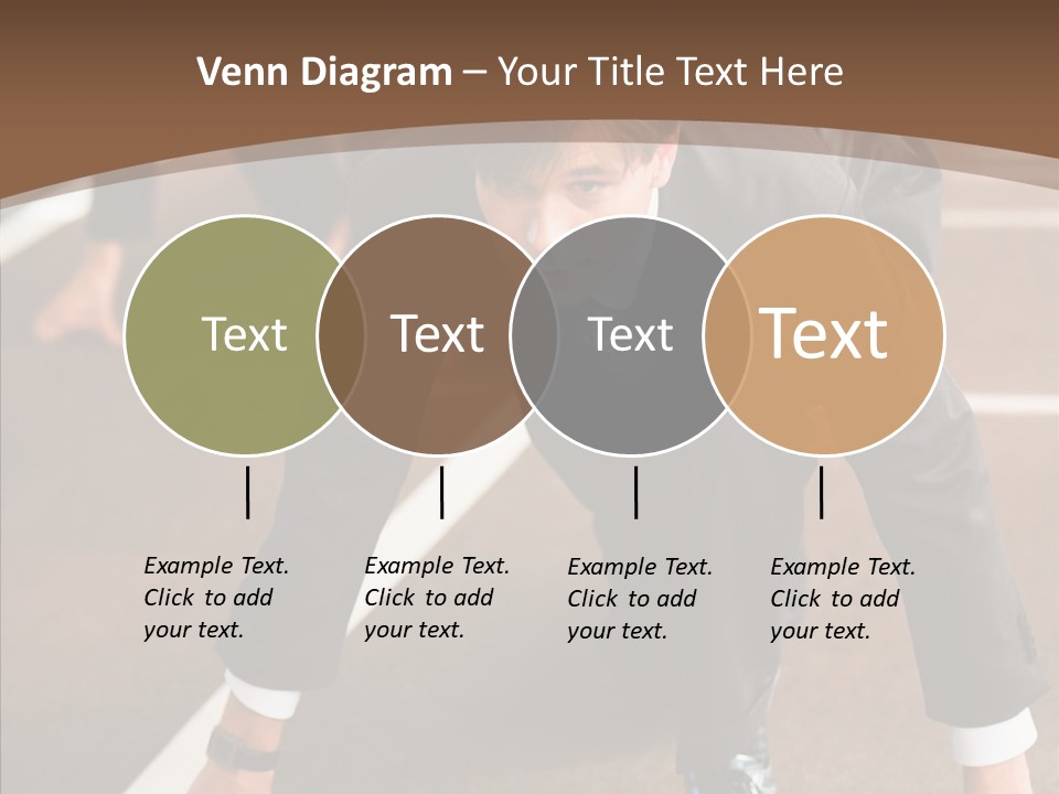Businesspeople Crouch Two PowerPoint Template