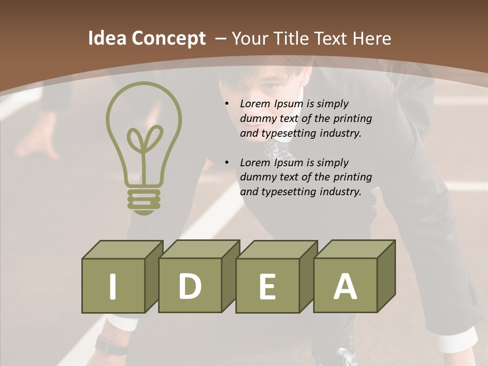 Businesspeople Crouch Two PowerPoint Template