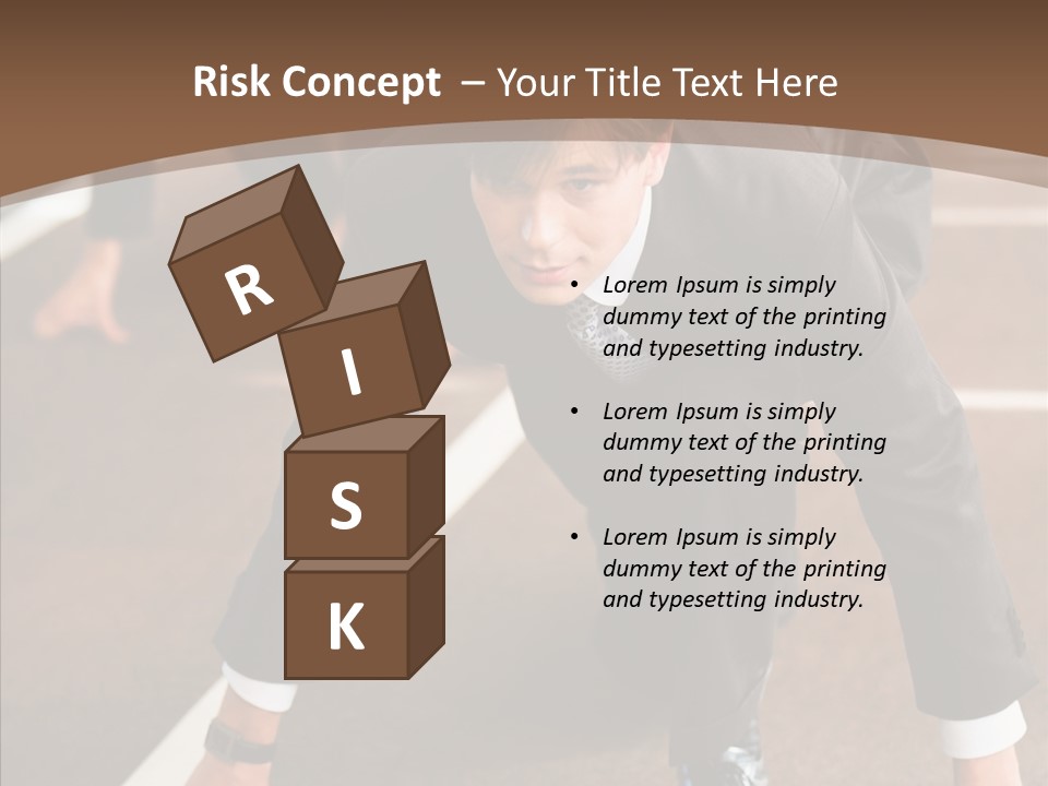 Businesspeople Crouch Two PowerPoint Template