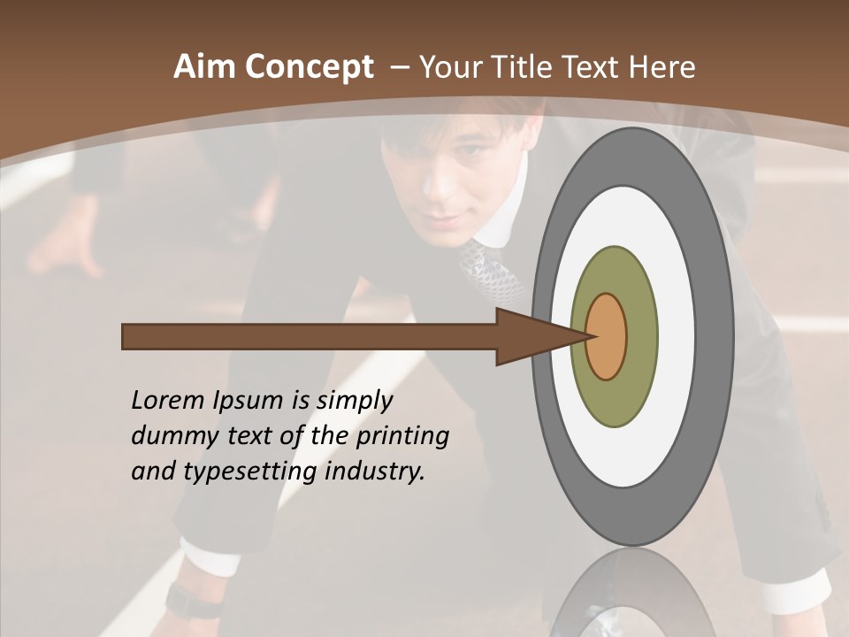 Businesspeople Crouch Two PowerPoint Template
