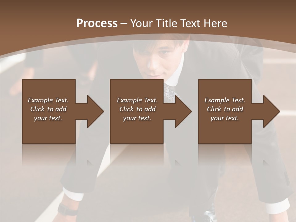 Businesspeople Crouch Two PowerPoint Template