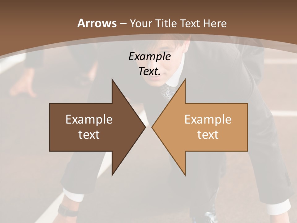 Businesspeople Crouch Two PowerPoint Template