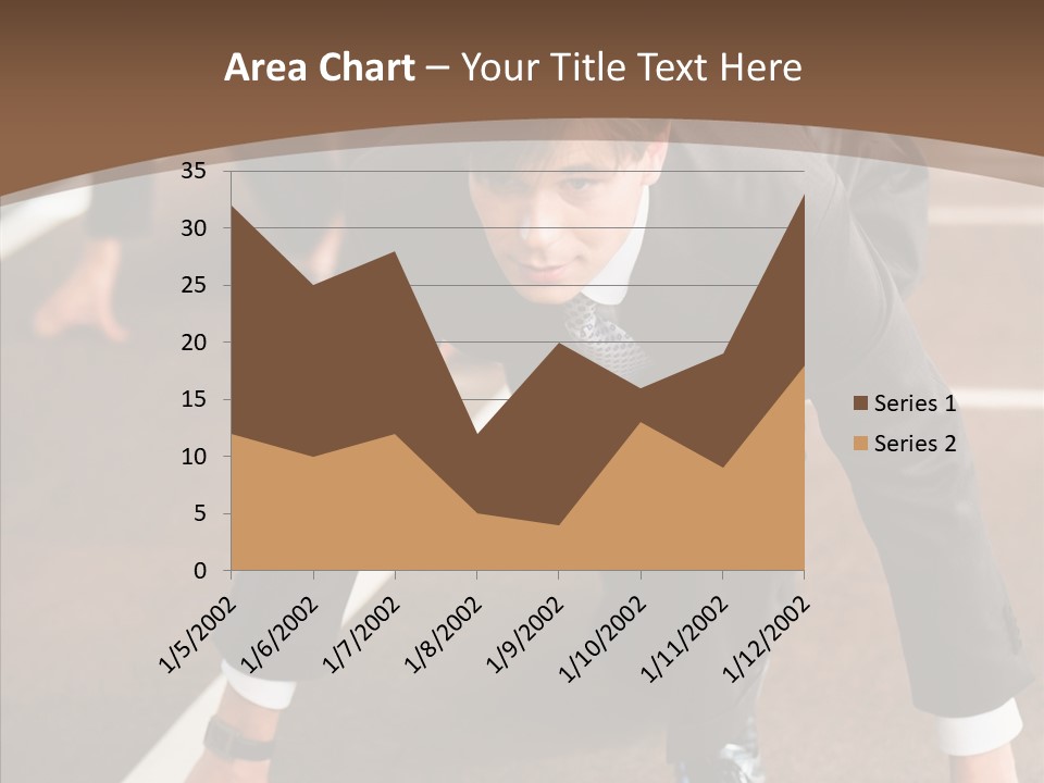 Businesspeople Crouch Two PowerPoint Template