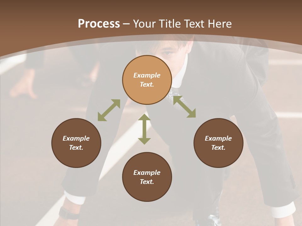 Businesspeople Crouch Two PowerPoint Template