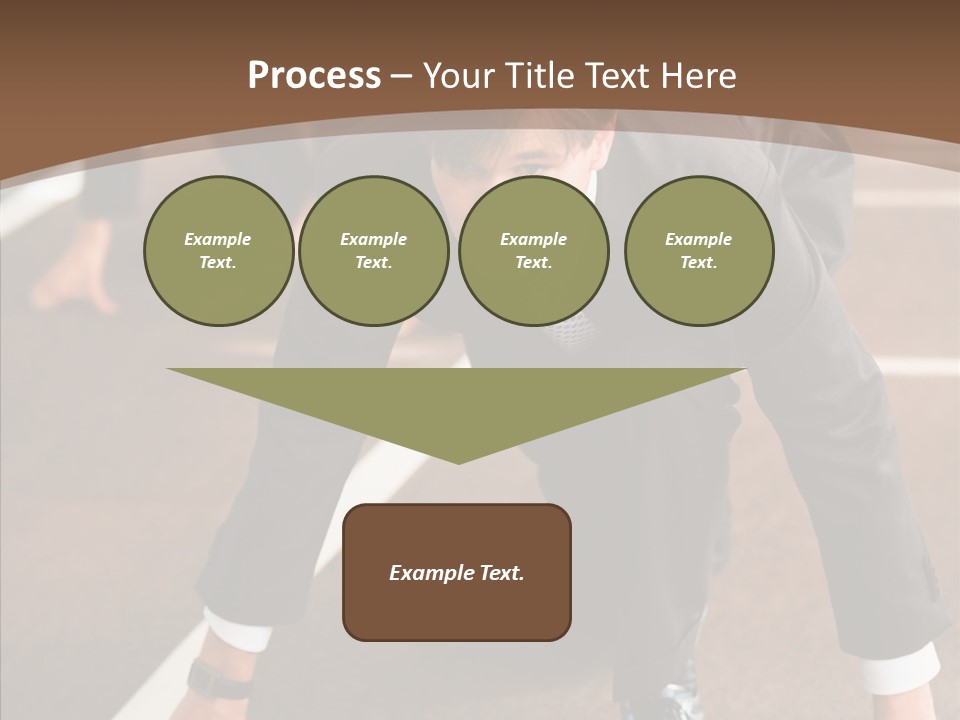 Businesspeople Crouch Two PowerPoint Template