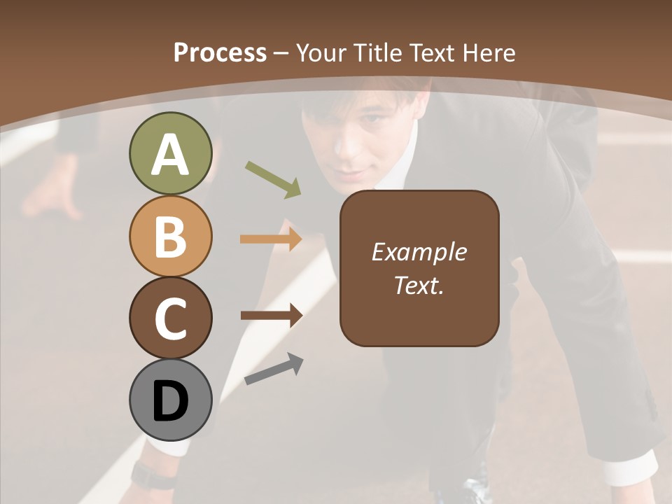 Businesspeople Crouch Two PowerPoint Template