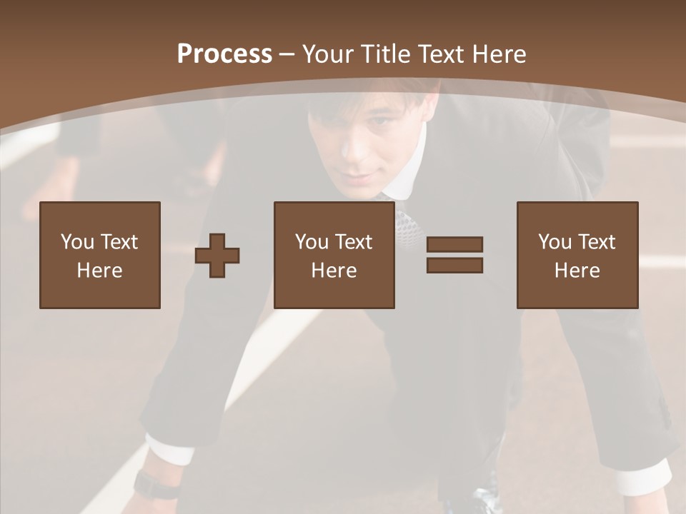 Businesspeople Crouch Two PowerPoint Template