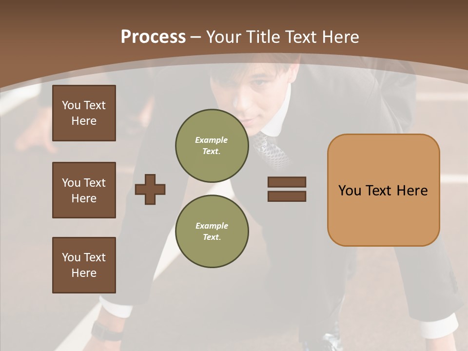 Businesspeople Crouch Two PowerPoint Template