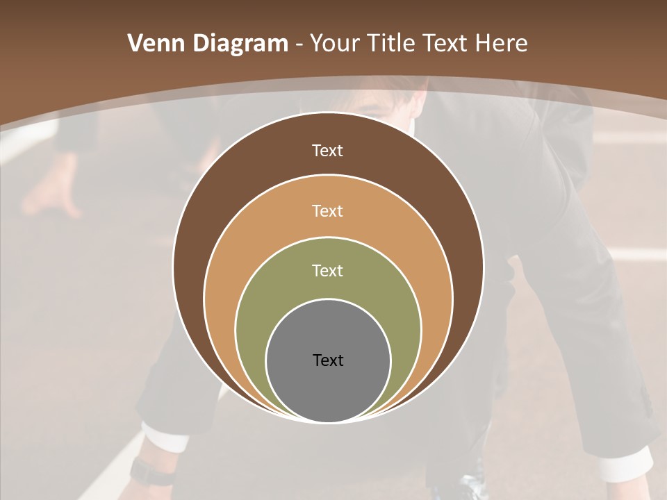 Businesspeople Crouch Two PowerPoint Template