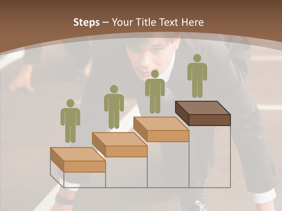 Businesspeople Crouch Two PowerPoint Template