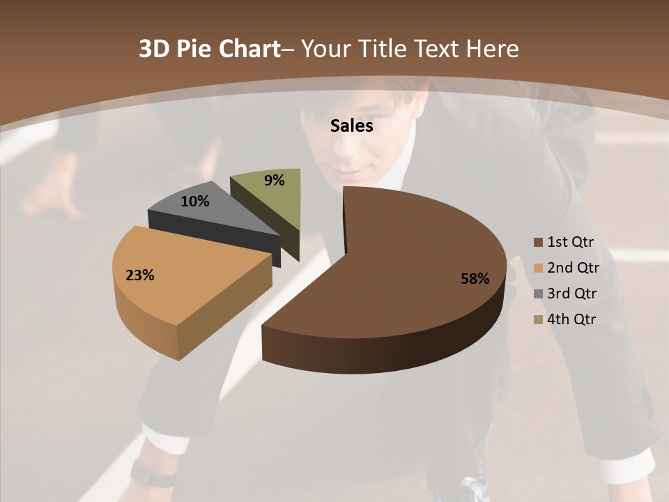 Businesspeople Crouch Two PowerPoint Template