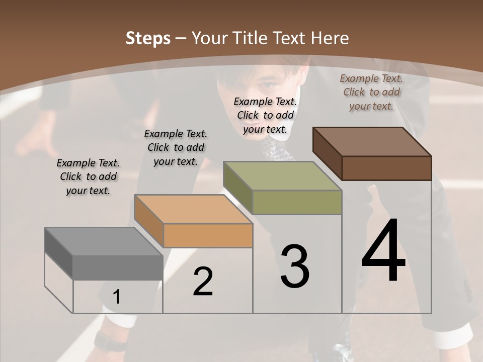 Businesspeople Crouch Two PowerPoint Template