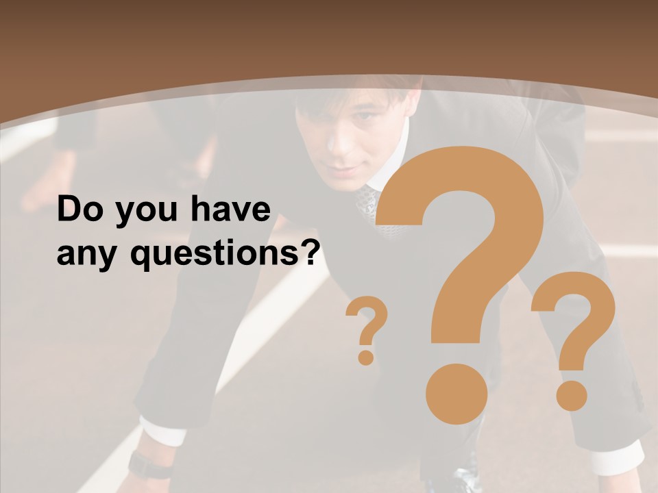 Businesspeople Crouch Two PowerPoint Template