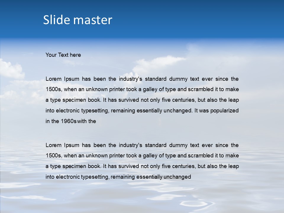 White Blue Cloud PowerPoint Template