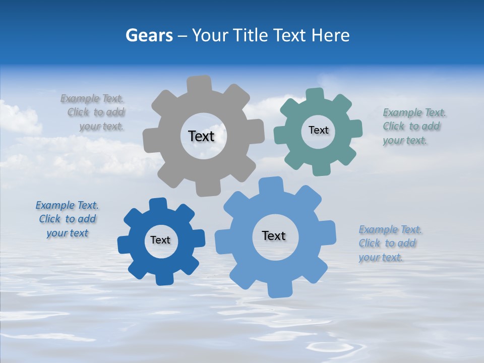 White Blue Cloud PowerPoint Template