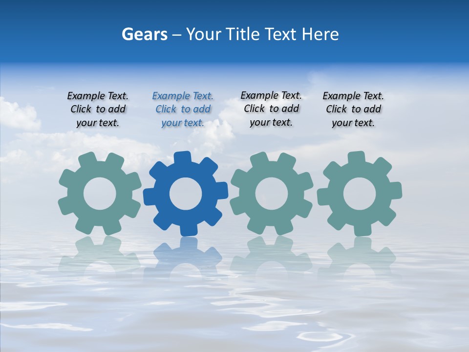 White Blue Cloud PowerPoint Template